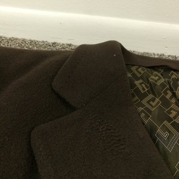 Vintage 1950s Macys Bambergers Overcoat Topcoat Mongolian Cashmere Brown 44R - Picture 9 of 13